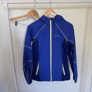 Columbia Windbreaker Blue with Yellow Decals Size S